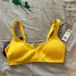 Yellow Hollister bikini top